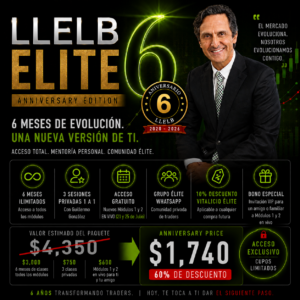 LLELB ELITE 6<br>Edición Aniversario<br>6 meses acceso total + Mentoría Privada + Comunidad Élite<br>Acceso GRATUITO al evento Evolución AI en Julio